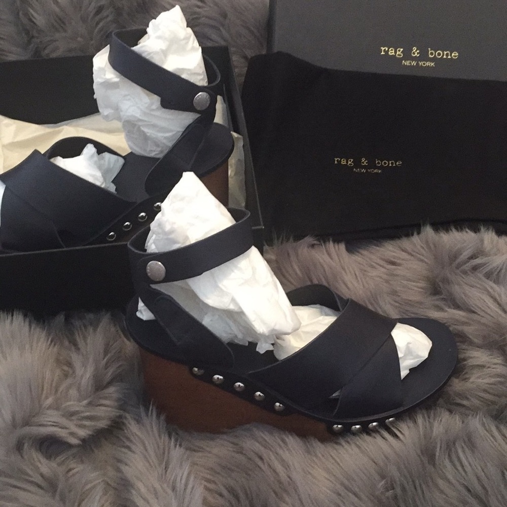 RAG & BONE - Navy Hester Clog - Size 41 / 11